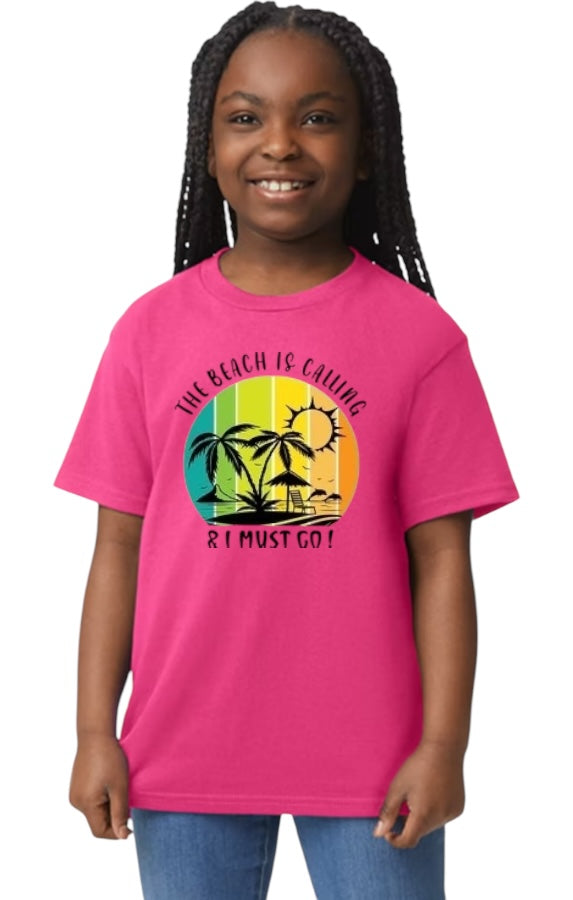 The Beach is Calling Youth Heavy Cotton T-Shirt