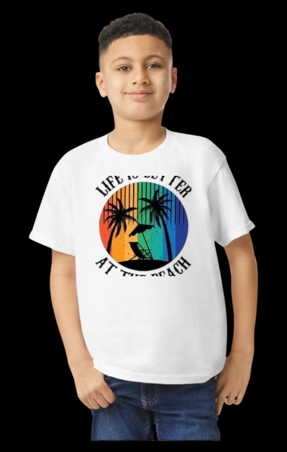 Life is Better at the Beach Youth Heavy Cotton T-Shirt