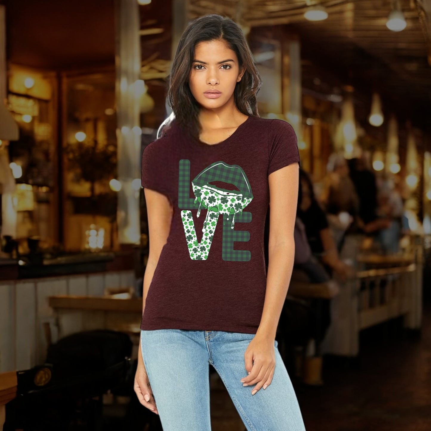 Love Lips: St. Patrick's Day Women's Short-Sleeve T-Shirt