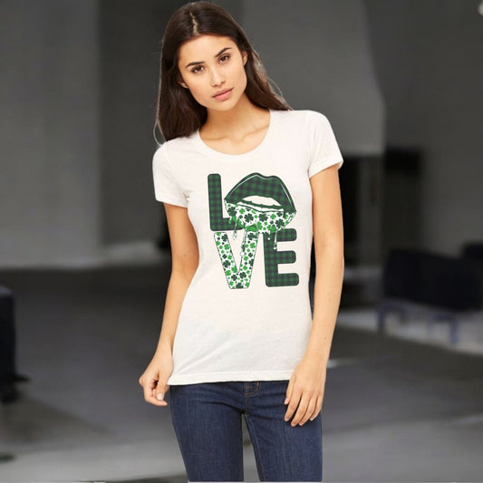 Love Lips: St. Patrick's Day Women's Short-Sleeve T-Shirt