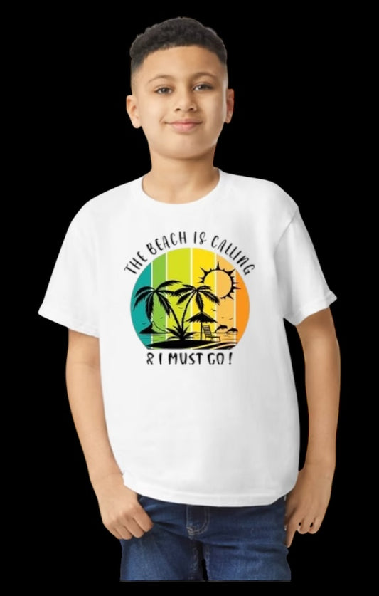 The Beach is Calling Youth Heavy Cotton T-Shirt