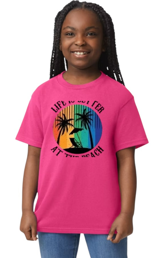 Life is Better at the Beach Youth Heavy Cotton T-Shirt