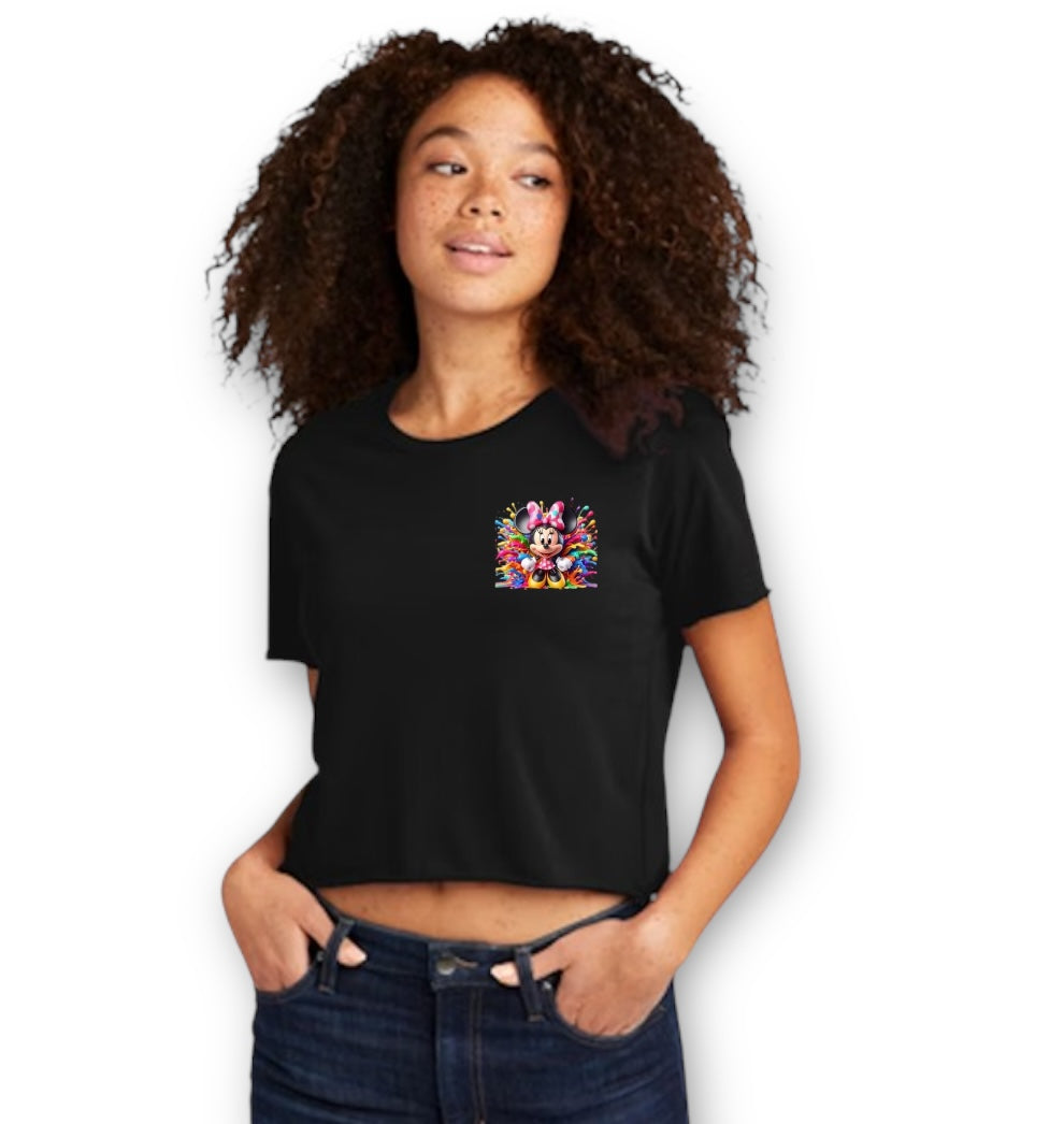 Minnie Mouse Cali Crop Black T-Shirt