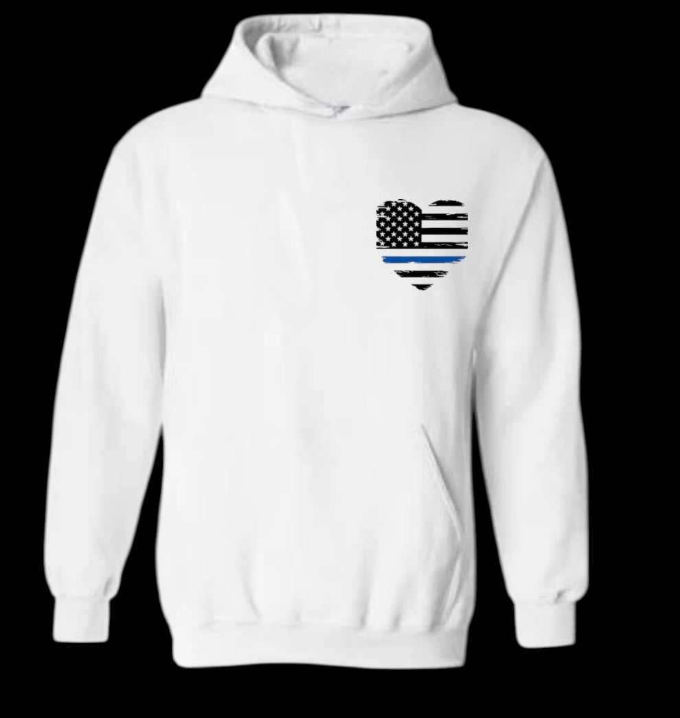 American Flag Blue Line Unisex Heavy Blend™ 50/50 Hoodie