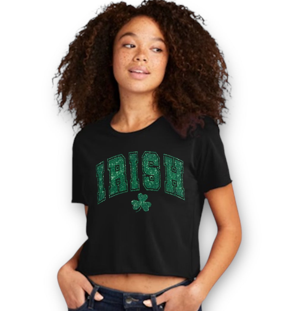 Irish Women's Cali Crop Black T-Shirt