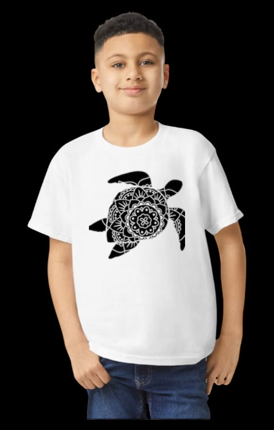 Black Sea Turtle Youth Heavy Cotton T-Shirt