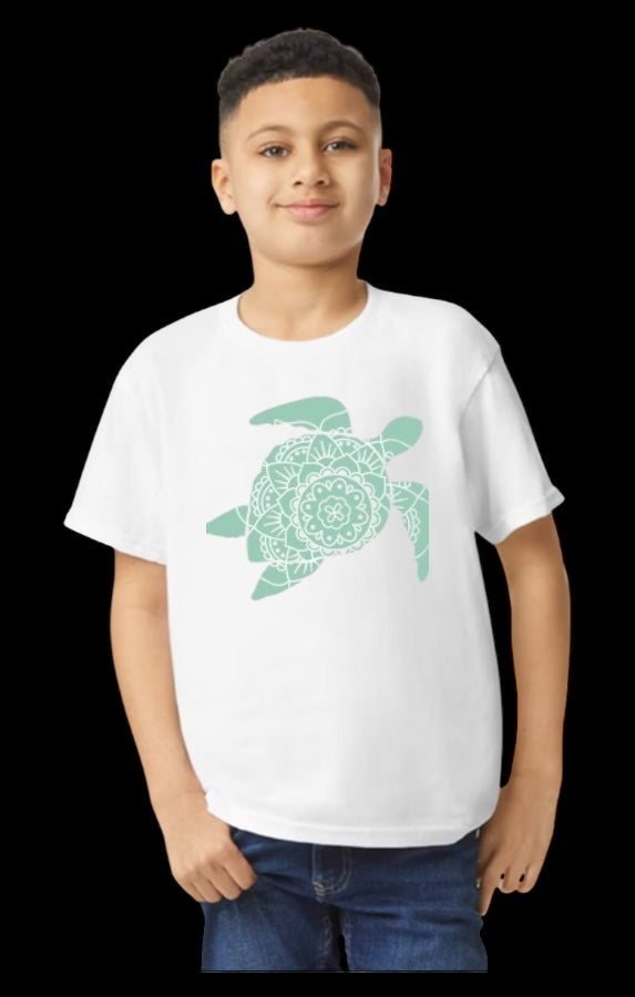 Green Sea Turtle Youth Heavy Cotton T-Shirt