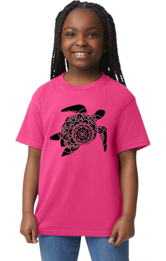 Black Sea Turtle Youth Heavy Cotton T-Shirt