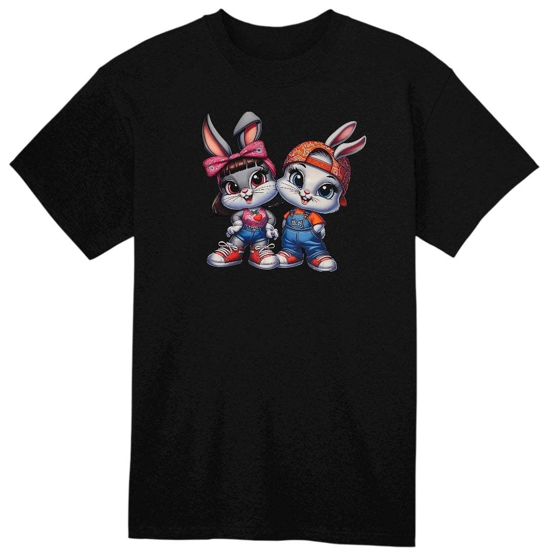 Pair of Bunnies Kids Heavy Cotton T-Shirt