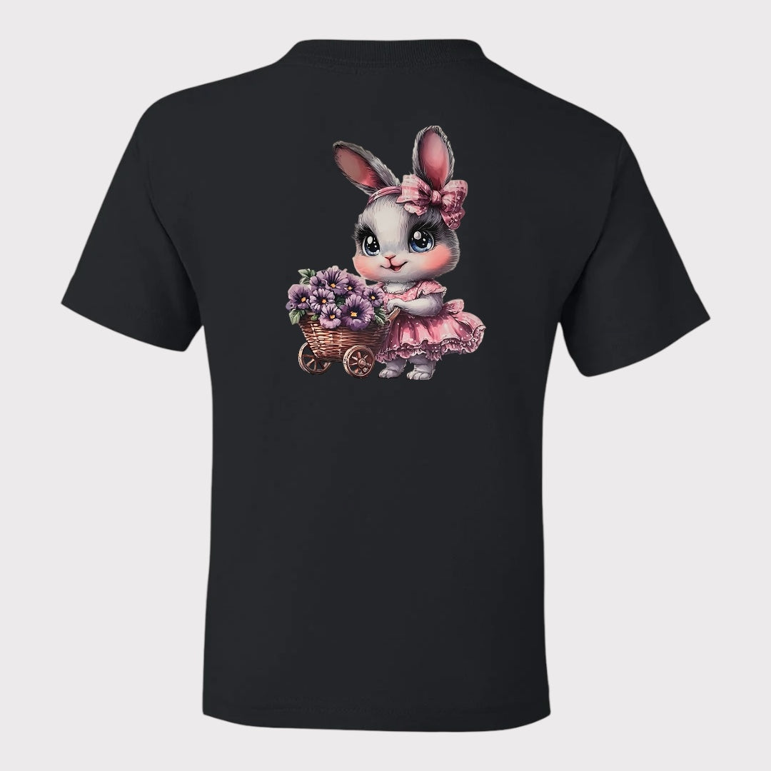 Flower Bunny Youth Heavy Cotton T-Shirt