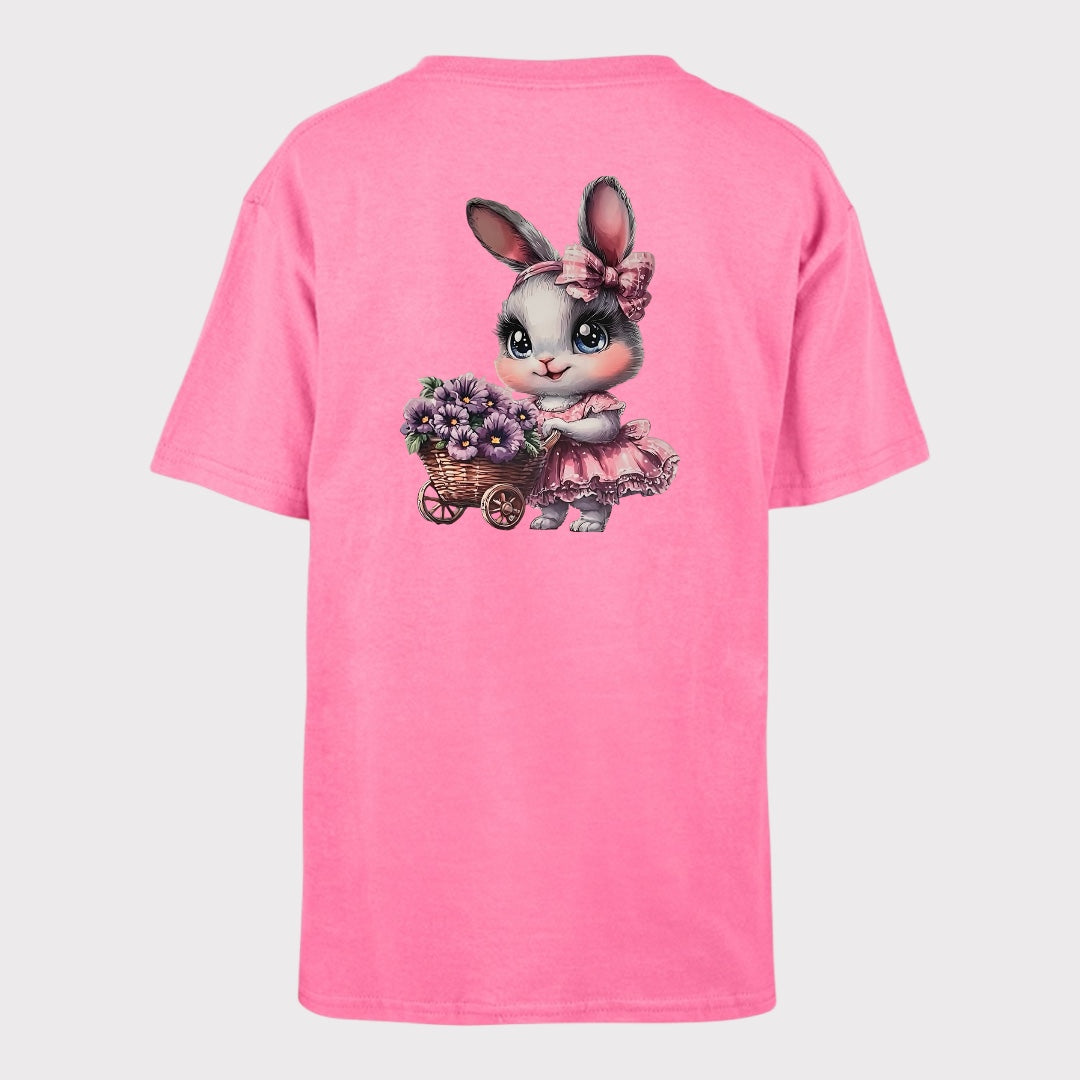 Flower Bunny Youth Heavy Cotton T-Shirt