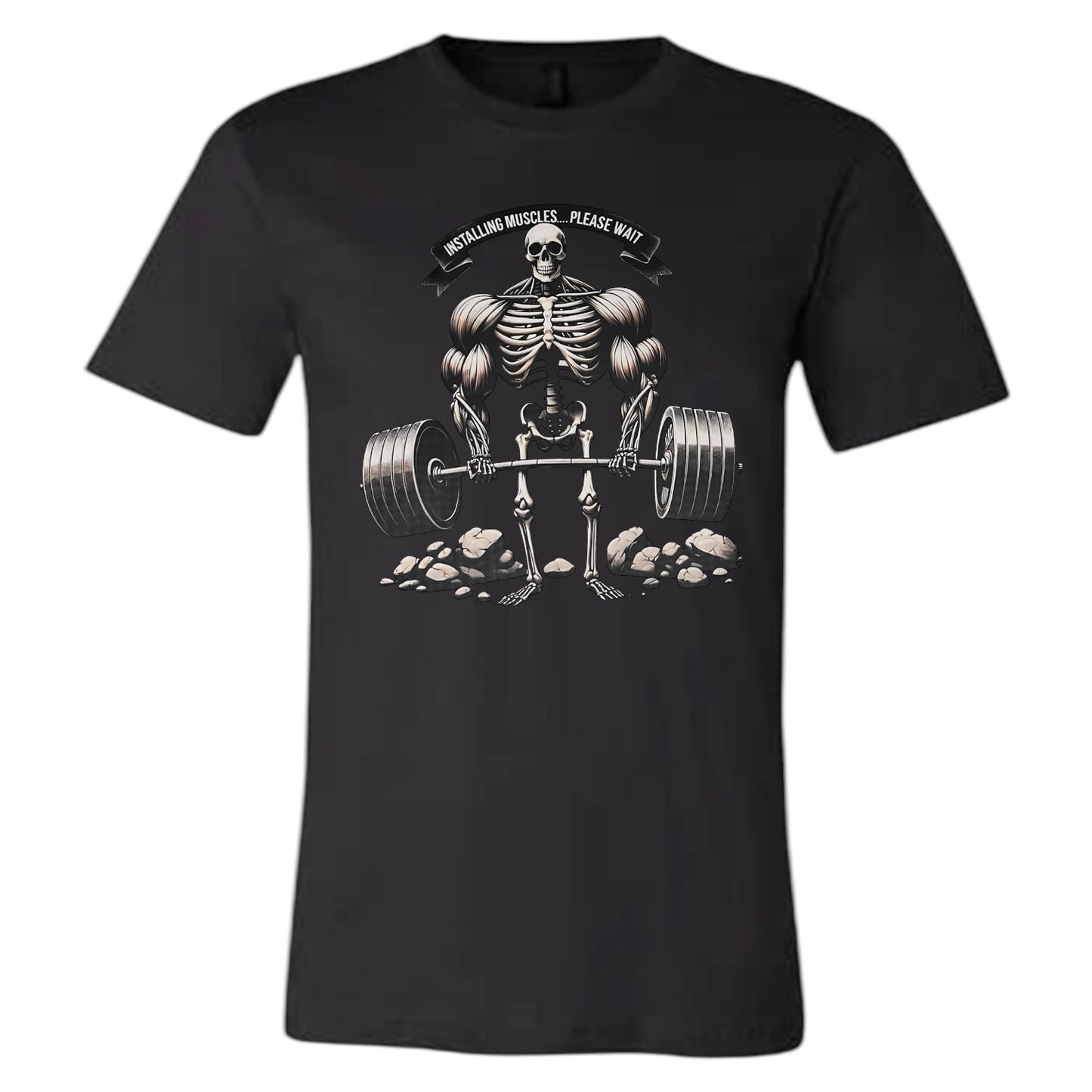 Installing Muscles…Please Wait Unisex Jersey T-Shirt