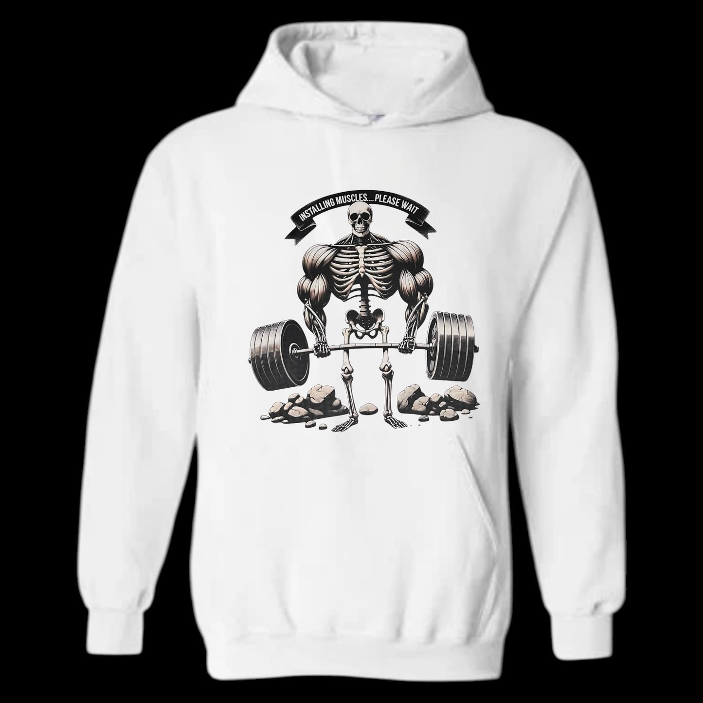 Installing Muscles Please Wait Unisex Heavy Blend™ 50/50 Hoodie