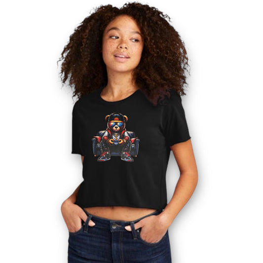 Cool Bear Cali Crop Black T-Shirt