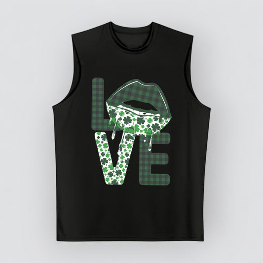 Love Lips St. Patrick's Day Cooling Men's Performance Muscle T-Shirt